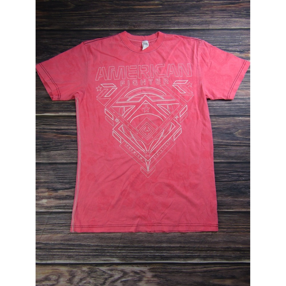 American‎ Fighter Mens Medium Pink Training T Shirt UFC MMA Workout Gym Sports